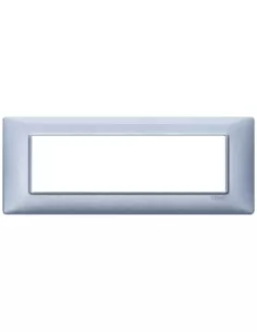 Vimar 14657.73 7-Module Plate, Metallic Blue, Plana Series